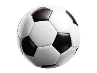 Fototapeta premium Classic black and white soccer ball isolated on black background, Isolated On White, Png Transparent