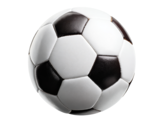 Classic black and white soccer ball isolated on black background, Isolated On White, Png Transparent
