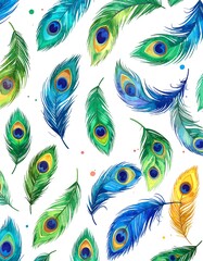 Obraz premium Peacock feather pattern