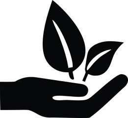 Symbol of eco-friendly growth and care a hand gently cradles emerging green leaves representing sustainability and natural development