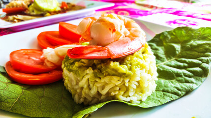 Seafood fried rice with shrimp