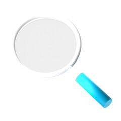 3D magnifying glass icon symbolizing search zoom and inspection used in web apps technology and digital interface design