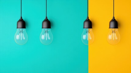 Bright Pendant Lights on Colorful Background in Contemporary Style
