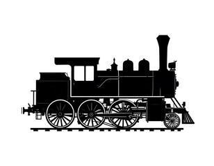 Fototapeta premium Silhouette of a vintage train