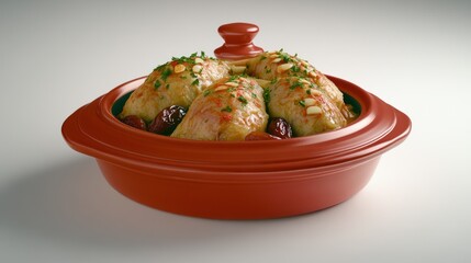 Deliciously Baked Chicken with Herbs and Vegetables in Casserole Dish