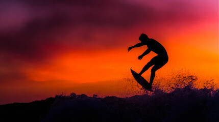 The charm of surfing at sunset, surfboards