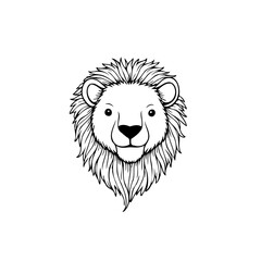 Majestic lion head outline illustration conveys strength power courage and natural world beauty in
