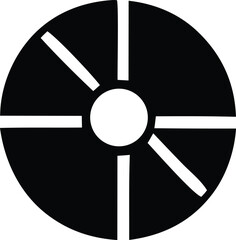 Abstract circular geometric shape with radial lines and central circle modern design element graphic symbol icon for digital and print applications