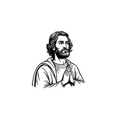 Pensive man in prayer monochrome art portraying spiritual reflection and faith dedication