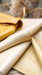 Close-up of various leather textures