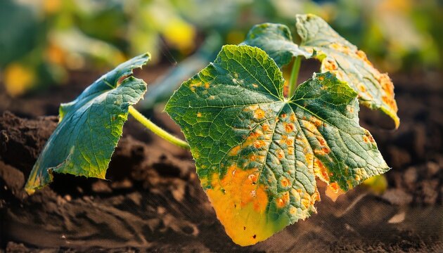 Cucumber Foliage Damage In Open Ground Orange Spots On Leaves