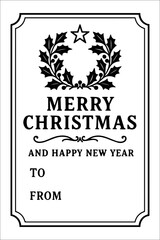 Black and White Christmas Label Template