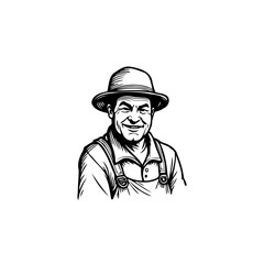 Vintage farmer portrait exudes timeless character conveying agrarian heritage illustration with a