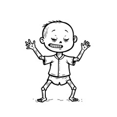 Whimsical depiction of a cartoon boy showcasing playful illustration and imaginative character