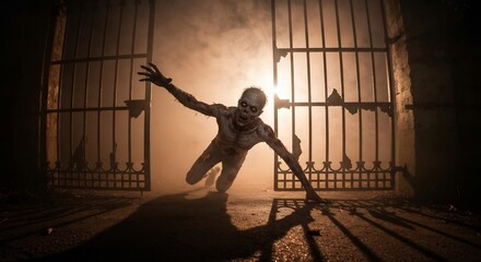 Zombie Creeping Through Gate