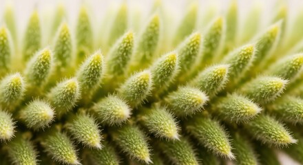 Close-up of a Vibrant Green Banksia Seed Head with Delicate, Fuzzy Texture Display