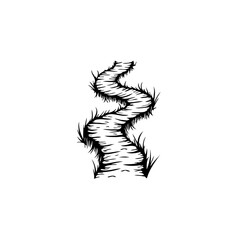 Whimsical winding pathway illustration evokes fantasy story concept with artistic sketch rendition