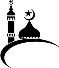 illustration silhoutte of a mosque dome