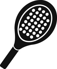 Padel Racket Black and White with White Background