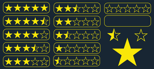 Star Rating System - Collection of 5 Star Rating Layouts with Stars