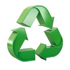 Obraz premium 3D Green Recycling Symbol