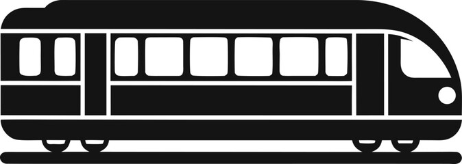 Stylish Subway Commuter Train Silhouette Vector Fast