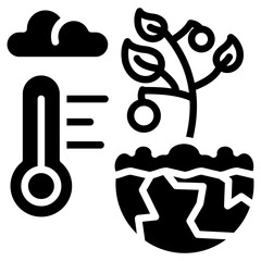 Climate Change Action glyph icon