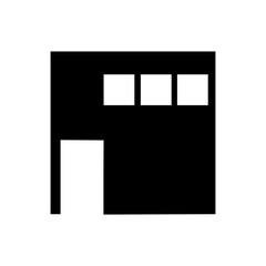 Blank box building logo with transparent background 