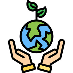 Nature Protection lineal color icon