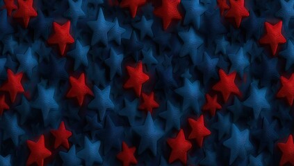 Red and blue star pattern on dark background