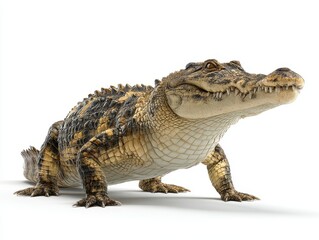 Naklejka premium Realistic Crocodile Model with Detailed Scales and Texture Display