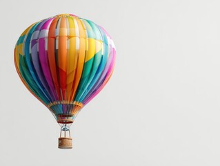 Fototapeta premium Colorful Hot Air Balloon Floating Against Clean Background