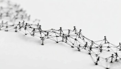 Network of tiny figures connected by lines
