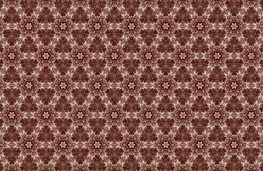 Abstract floral pattern with a vintage brown and beige textured background, perfect for textile design or wallpaper applications