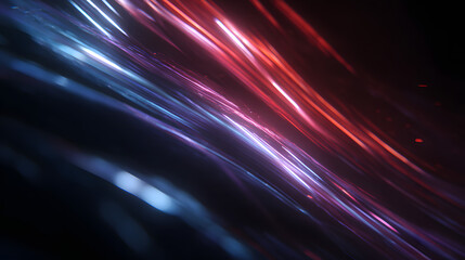 Abstract streaks of glowing blue and red light flowing across a dark background, creating a dynamic and energetic visual effect, perfect for modern design