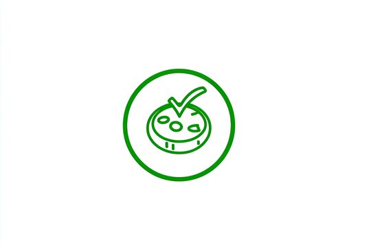 Green outline of a petri dish with a checkmark, signifying approval or success