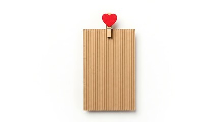 Cardboard Note With Heart Clip