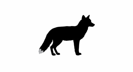 Obraz premium Silhouette of a Fox Elegant and Simple Animal Illustration