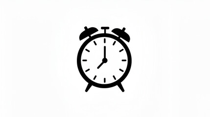 Minimalist Silhouette Alarm Clock Icon