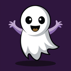 Ghost Character Line Art Vector Illustration