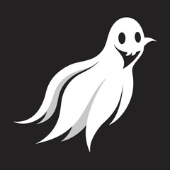 Ghost Character Line Art Vector Illustration