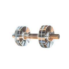 Glass dumbbell isolated on transparent background for fitness and exercise