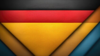 Abstract German flag design layered in geometric shapes