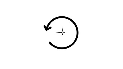 Vector icon of a clock interface designed for user programs, applications, and digital interfaces. Minimal flat symbol for time tracking, scheduling, productivity, and management tools.