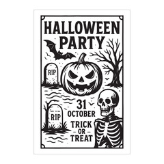 Spooky Halloween Party Flyer – October 31 Trick or Treat Invitation