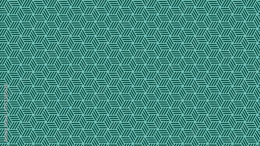 Aufkleber abstract geometric hexagon background with turquoise line patterns, ideal for modern design, digital