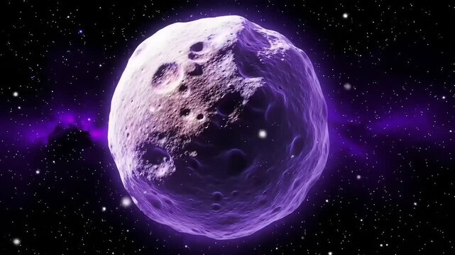 Purple asteroid space