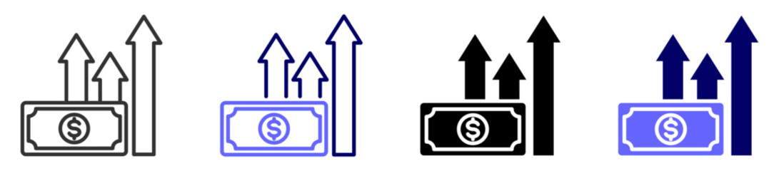 Profit Icon set Multiple style 