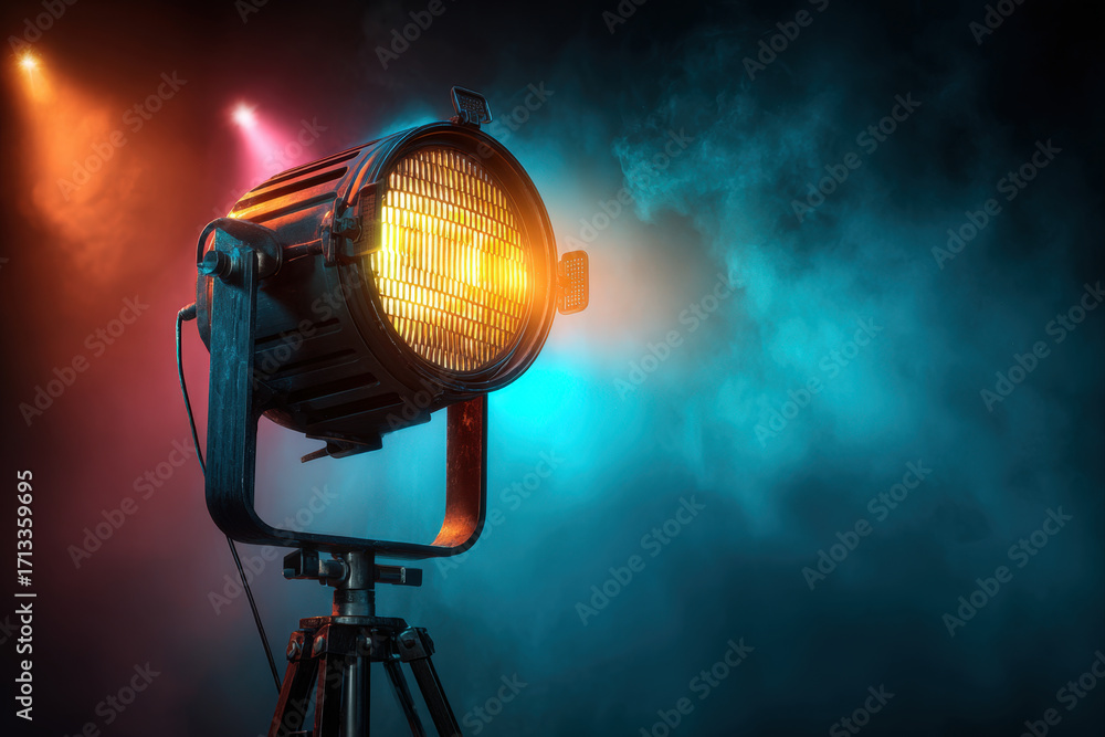 Poster vibrant abstract background with bold circular spotlight and smooth gradient falloff