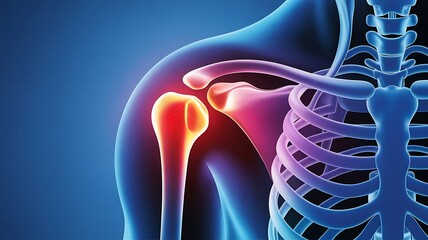Anatomical Illustration of Human Shoulder Joint with Inflammation anatomy bones